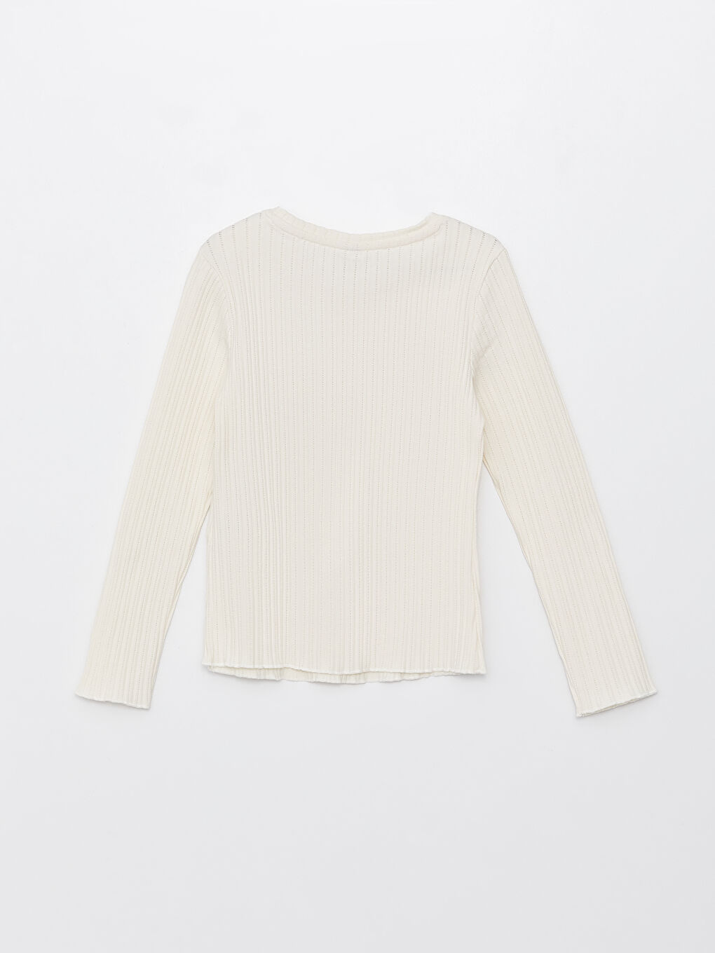 Crew Neck Embroidered Long Sleeve Girls' T-Shirt -S32831Z4-FDW