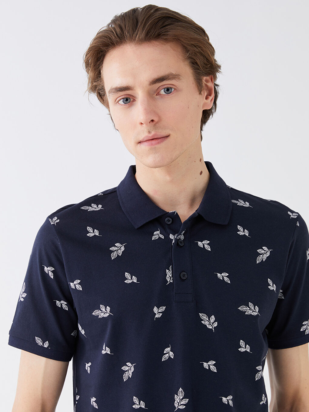 Tricou pentru Bărbați cu Guler Polo, Mânecă Scurtă, Cu Model, din Jerseu-1