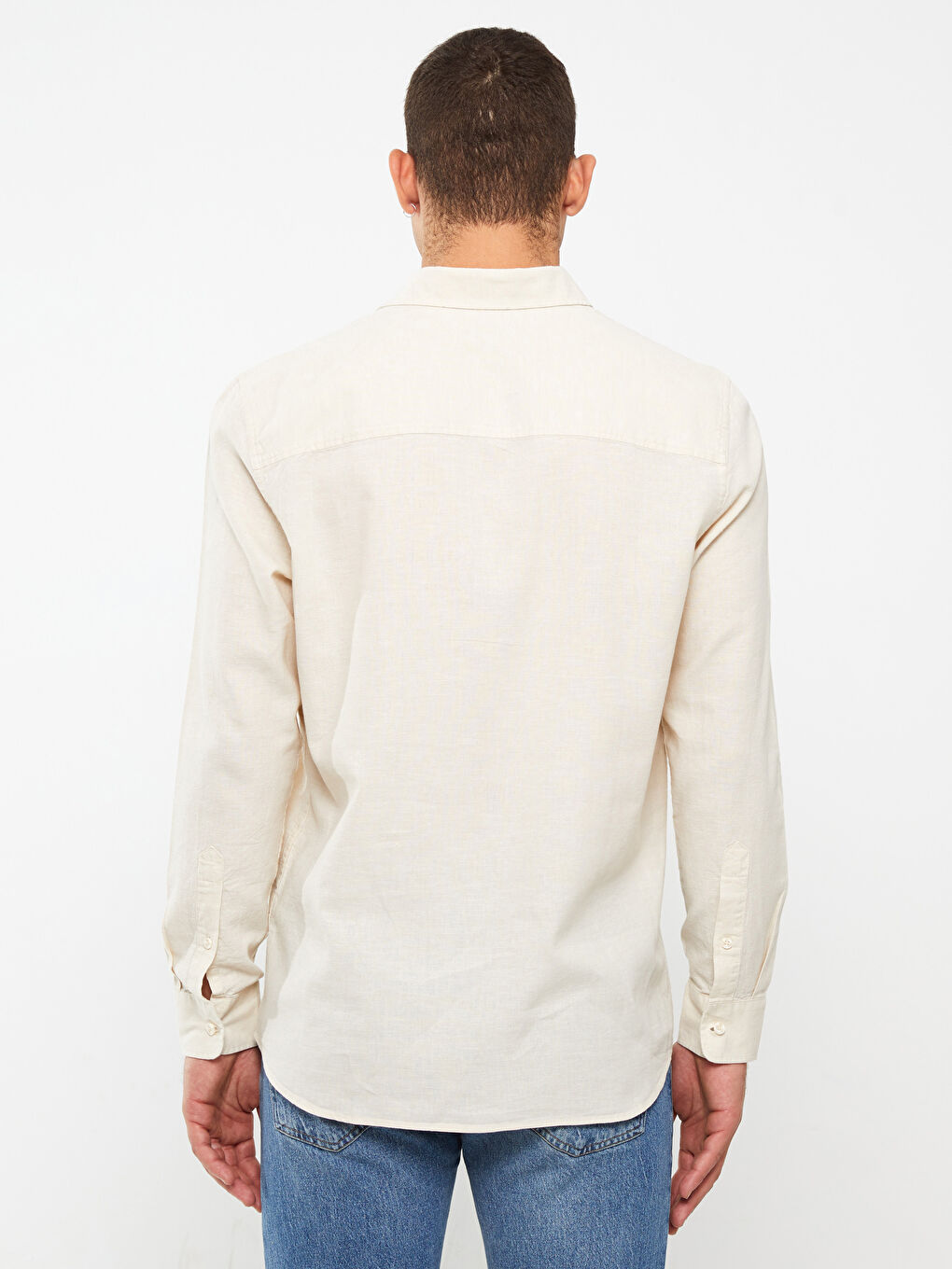 Košulja za muškarce Regular Fit, dugih rukava, od mešavine lana -S32854Z8-L8Q