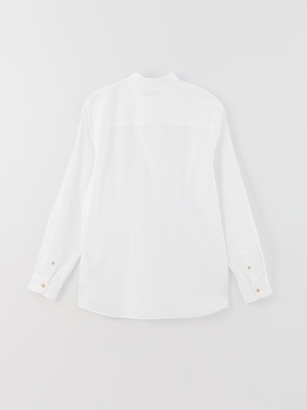 Beyaz Regular Fit Uzun Kollu Armürlü Erkek Gömlek-6