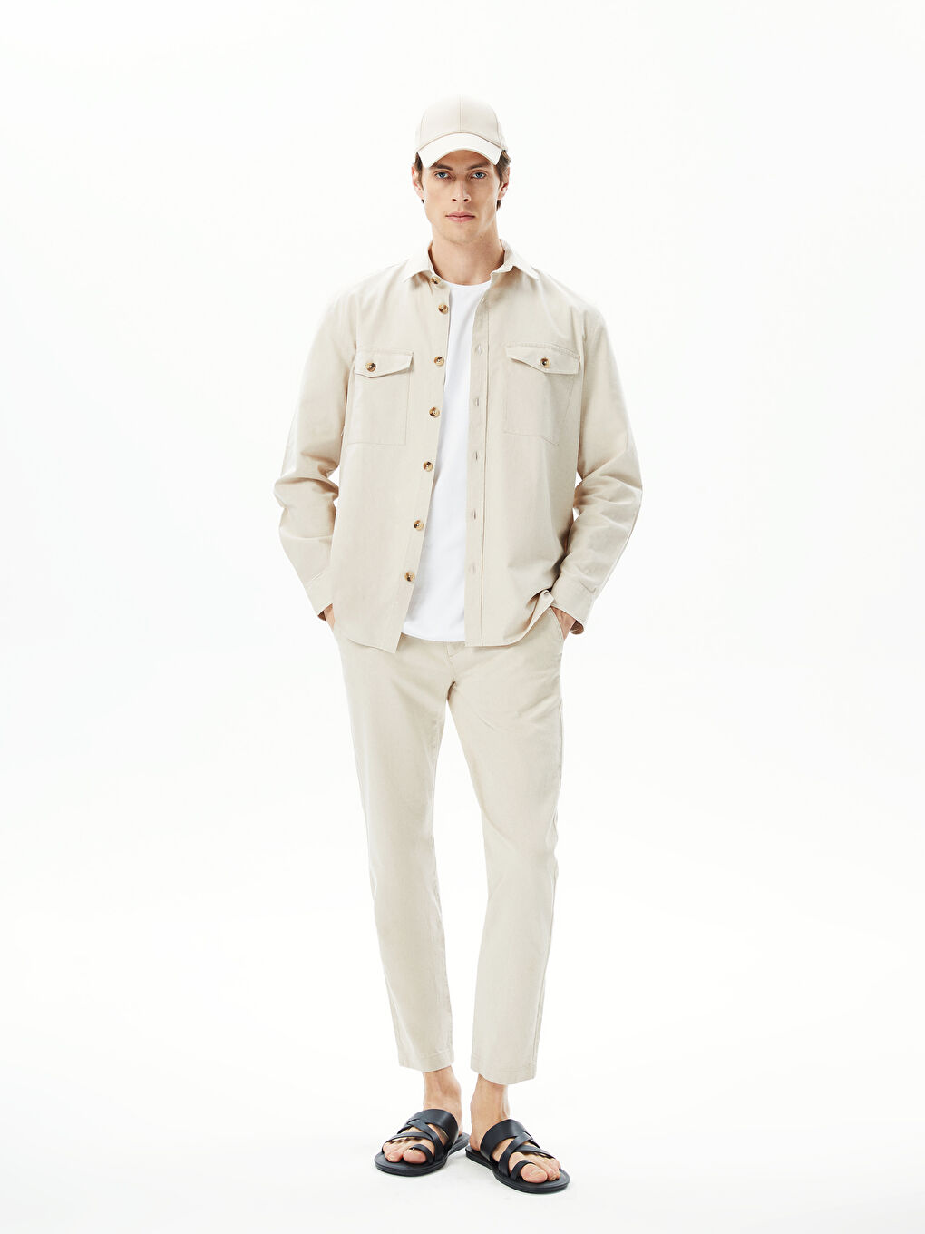 XSIDE Regular Fit Linen-Look Men's Trousers -S32878Z8-S9Y