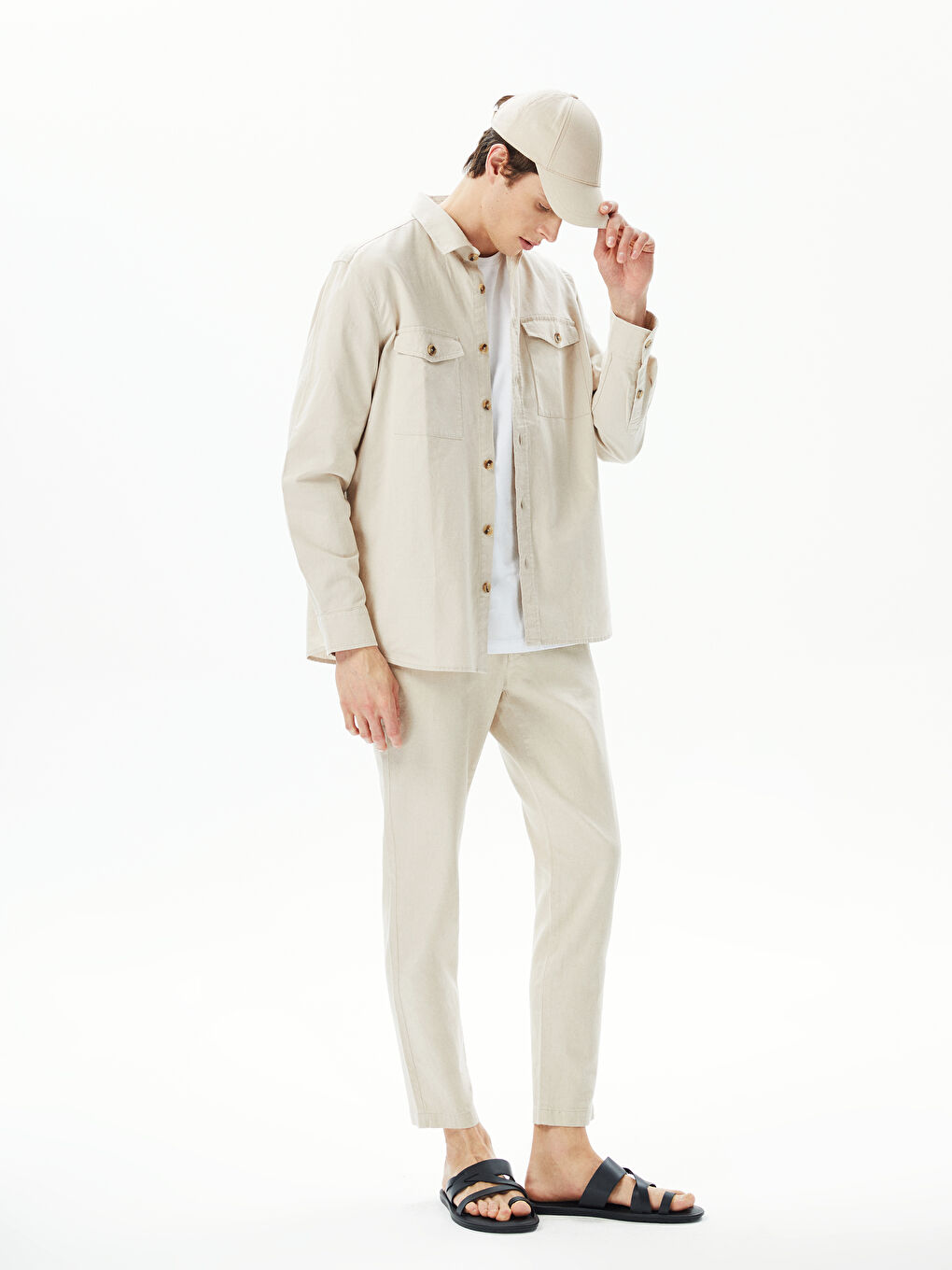 XSIDE Regular Fit Linen-Look Men's Trousers -S32878Z8-S9Y