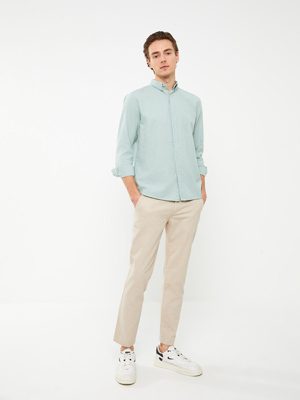 XSIDE Regular Fit Linen-Look Men's Trousers -S32878Z8-S9Y