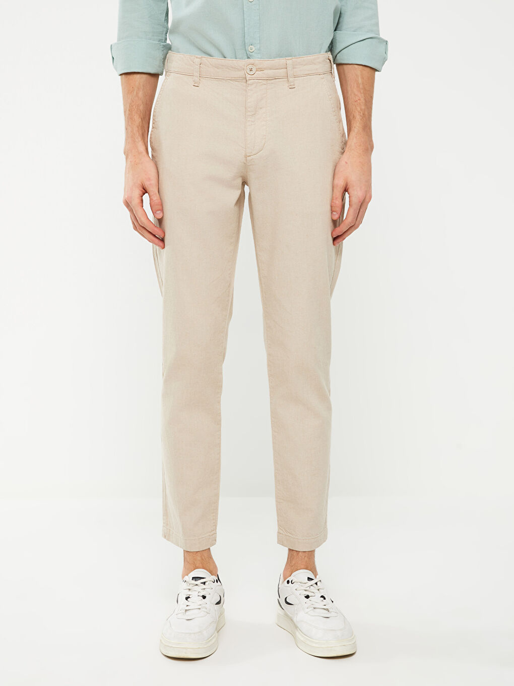 XSIDE Regular Fit Linen-Look Men's Trousers -S32878Z8-S9Y