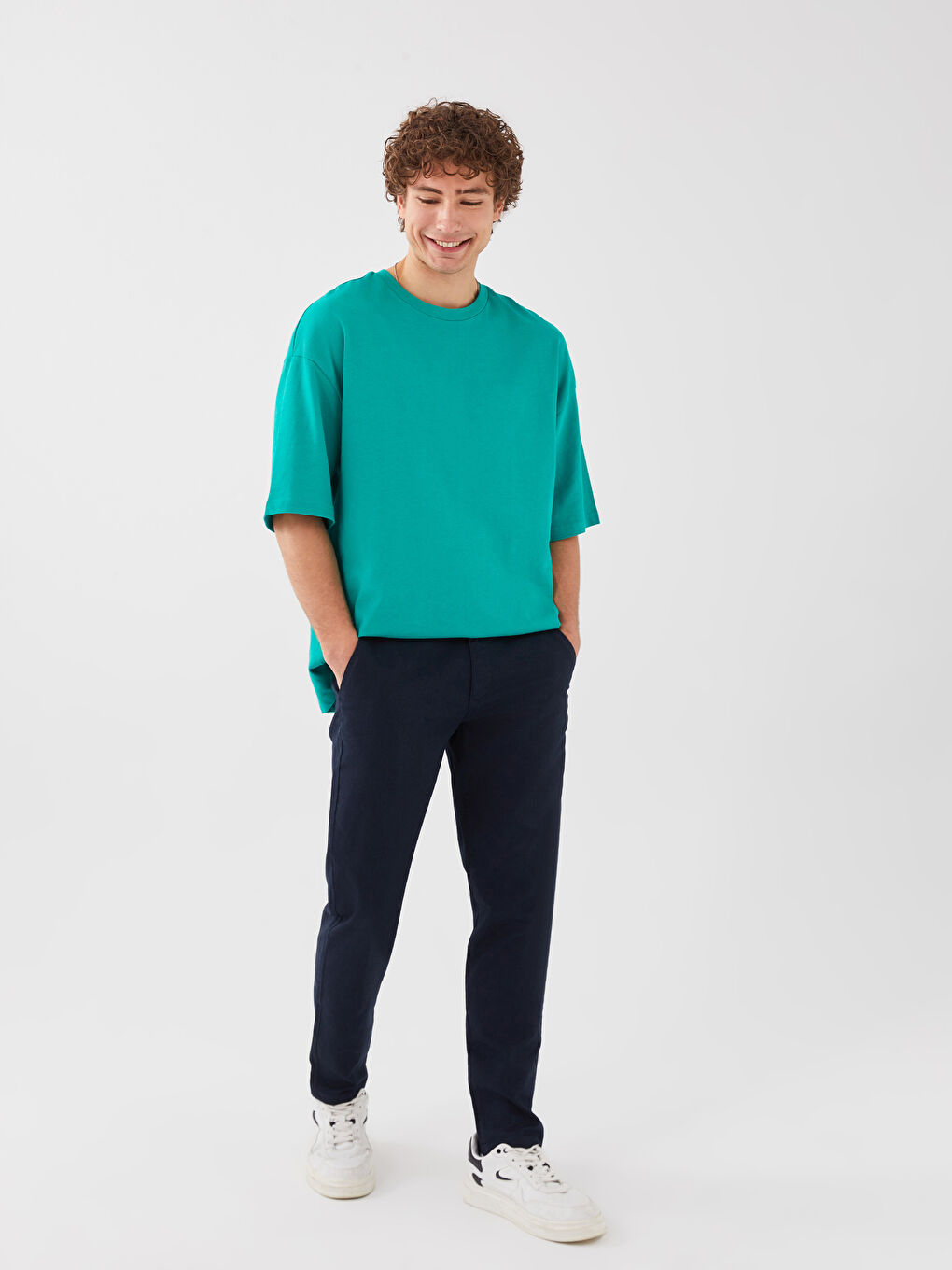 XSIDE Regular Fit Linen-Look Men's Trousers -S32878Z8-HRZ