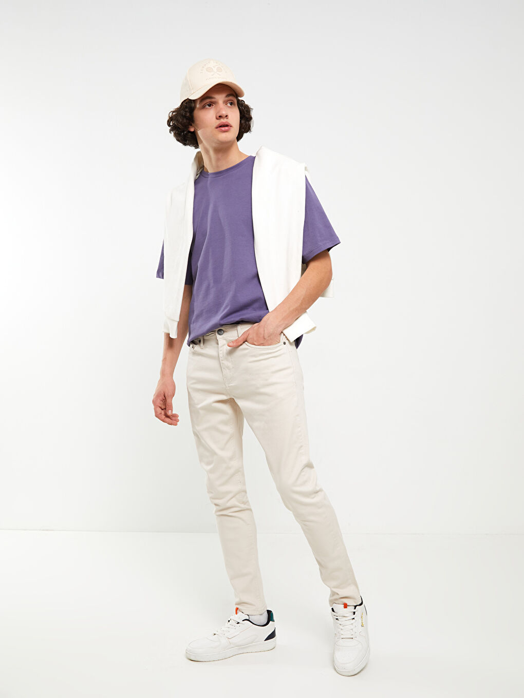 بنطلون رجالي بقصة رفيعة من قماش التويل-3