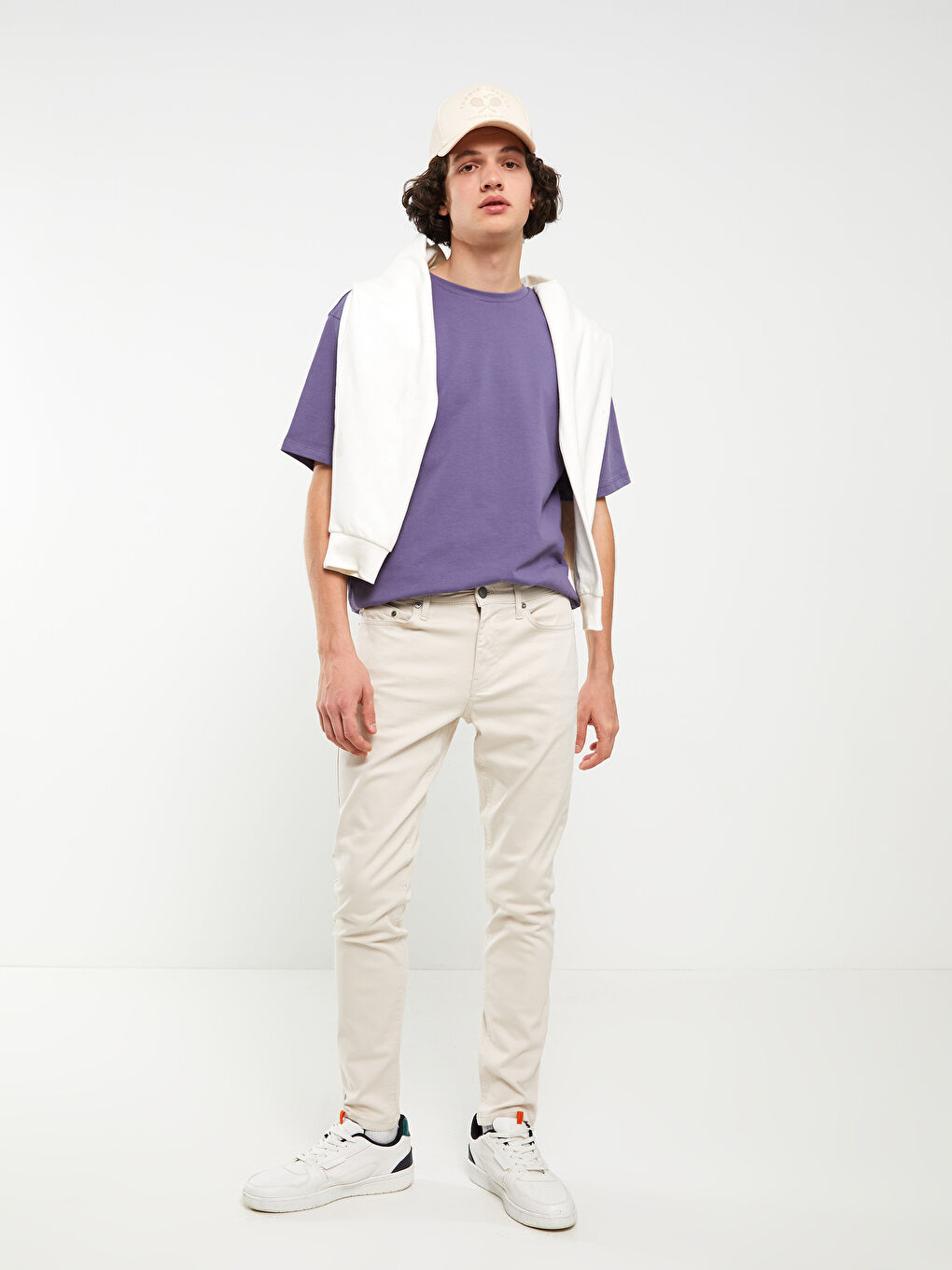 بنطلون رجالي بقصة رفيعة من قماش التويل-5