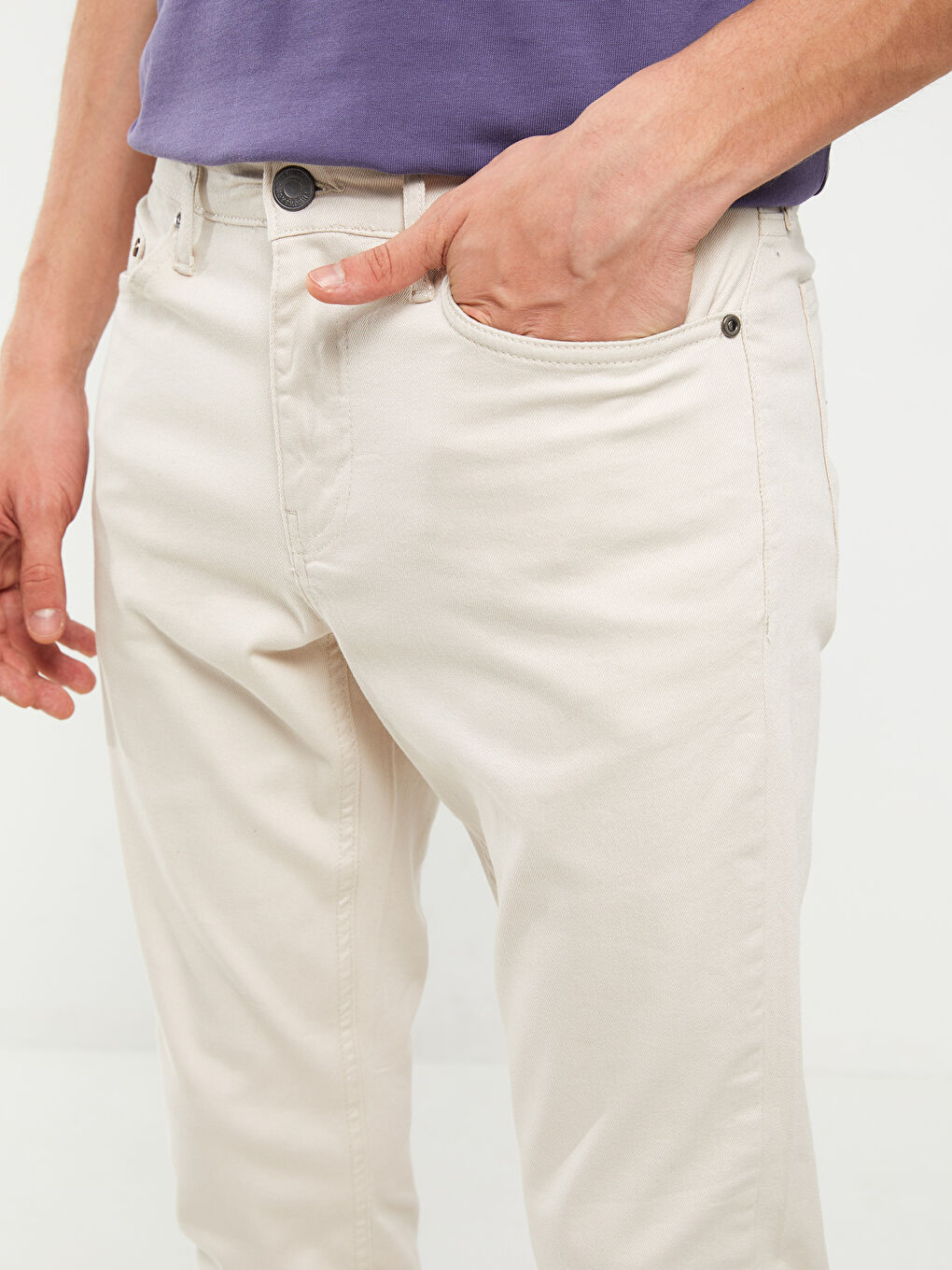 بنطلون رجالي بقصة رفيعة من قماش التويل-8