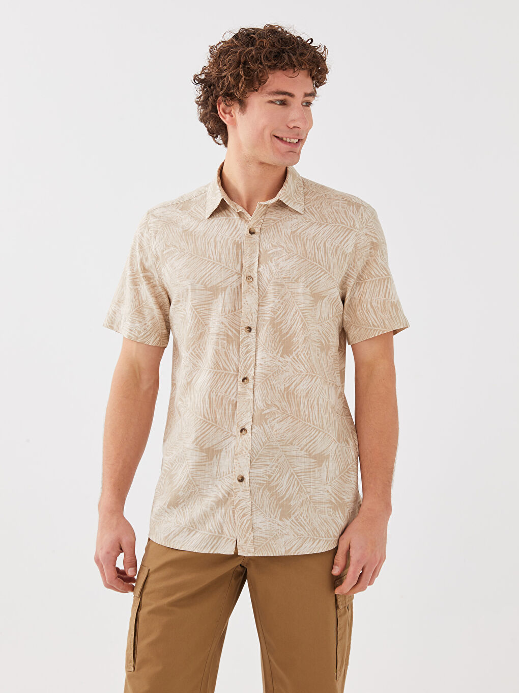 XSIDE Chemise en Popeline à Motifs à Manches Courtes pour Hommes Coupe Régulière -S32881Z8-LQC