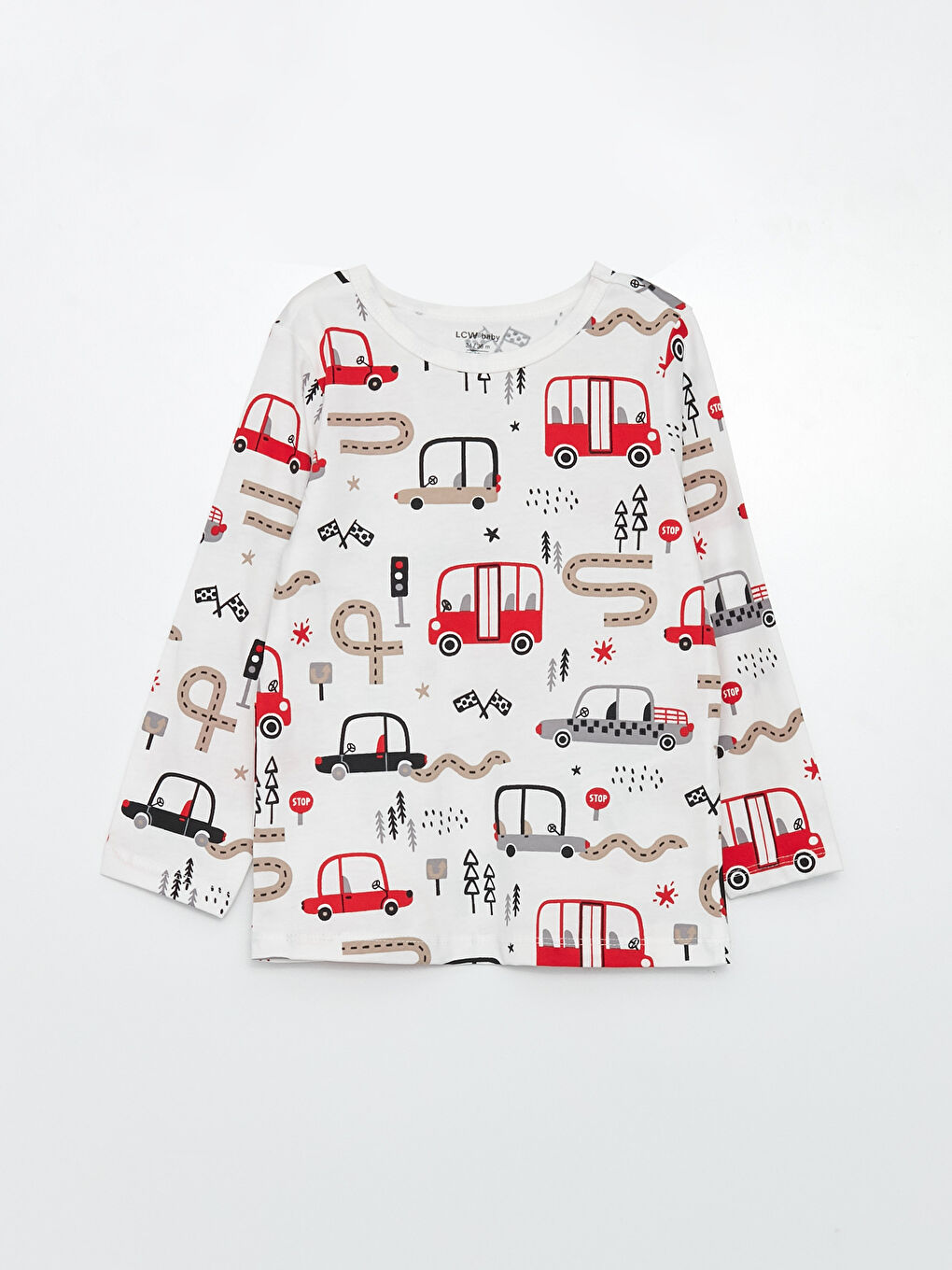 Crew Neck Long Sleeve Printed Baby Boy Pajamas Set of 2-2