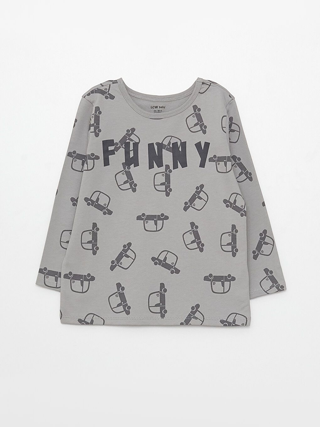 Crew Neck Long Sleeve Printed Baby Boy Pajama Set-1