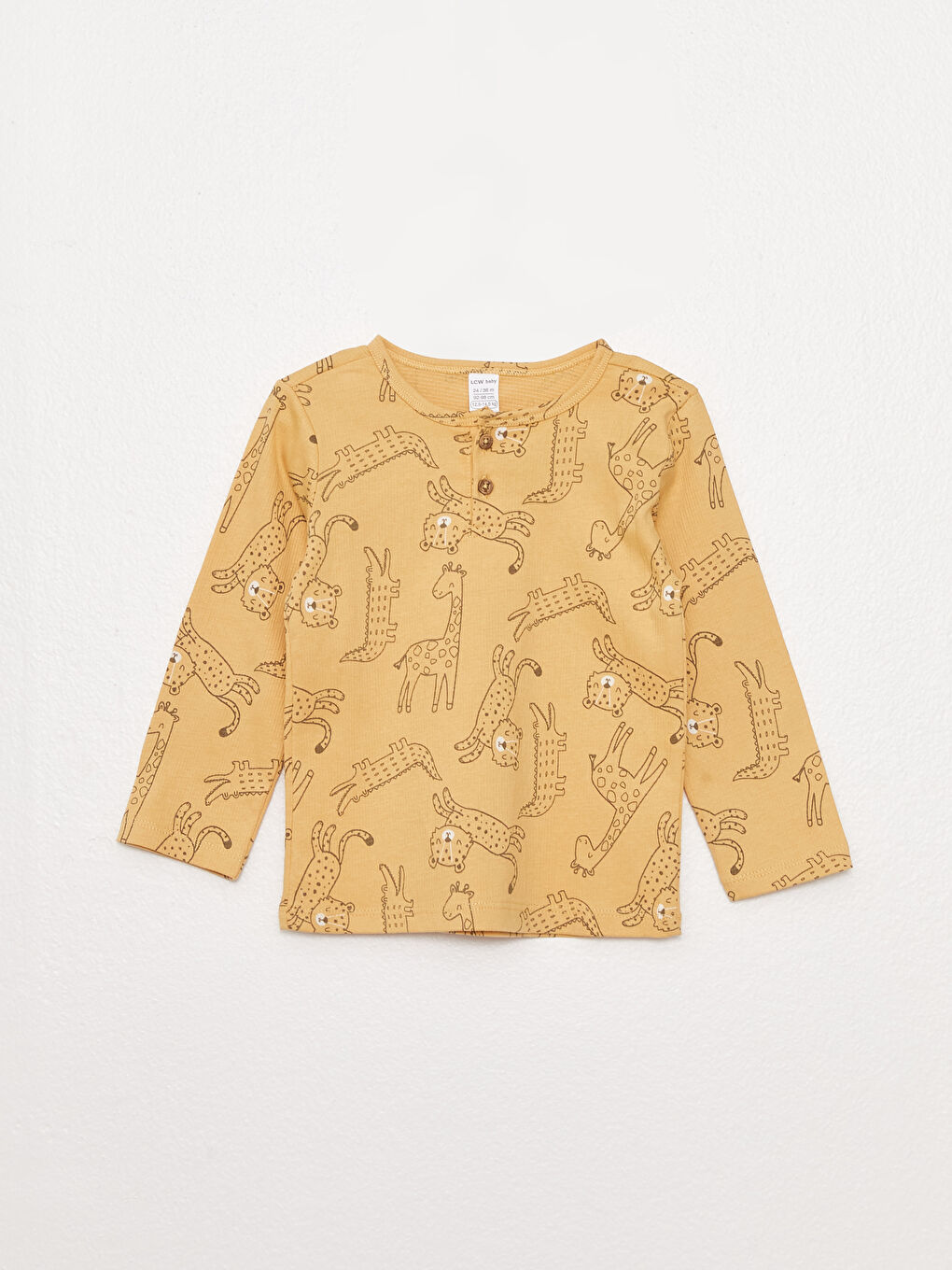 Crew Neck Long Sleeve Printed Baby Boy Pajama Set-1