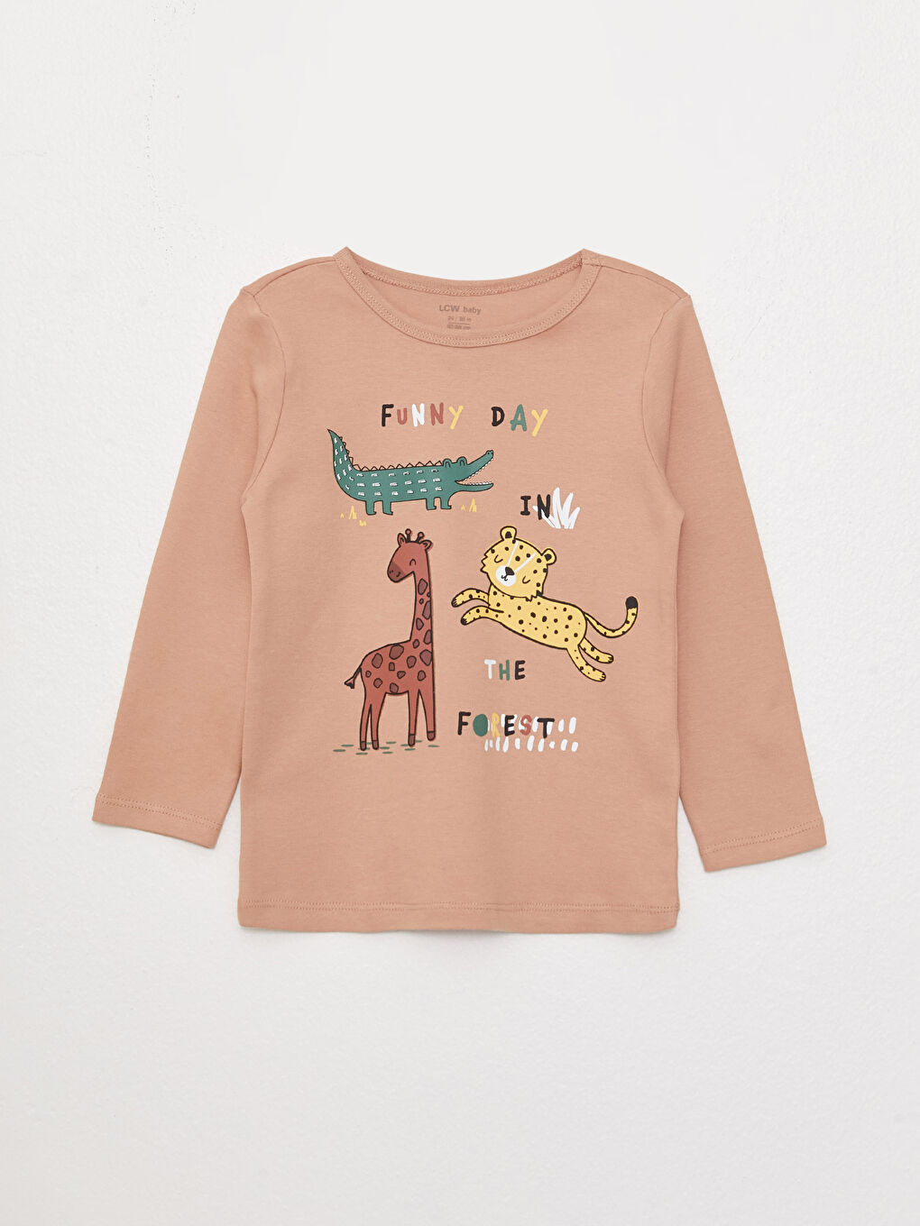 Crew Neck Long Sleeve Printed Baby Boy Pajama Set-1