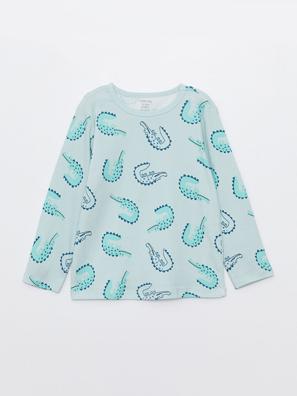 Set de pijama pentru bebeluși băieți, cu mânecă lungă și guler rotund, imprimat-1