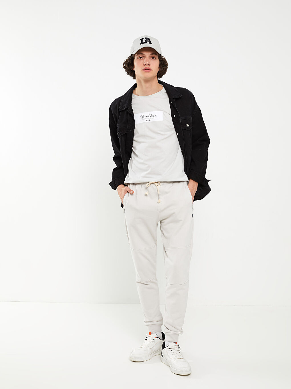 ерлерге арналған тар пішім джоггер спорттық шалбары-1