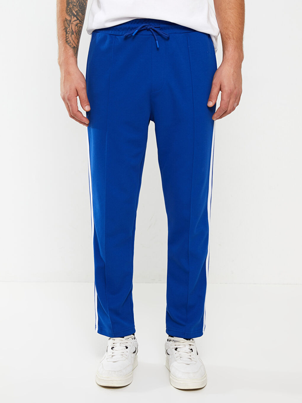 Mavi Dar Kalıp Erkek Eşofman Altı-2