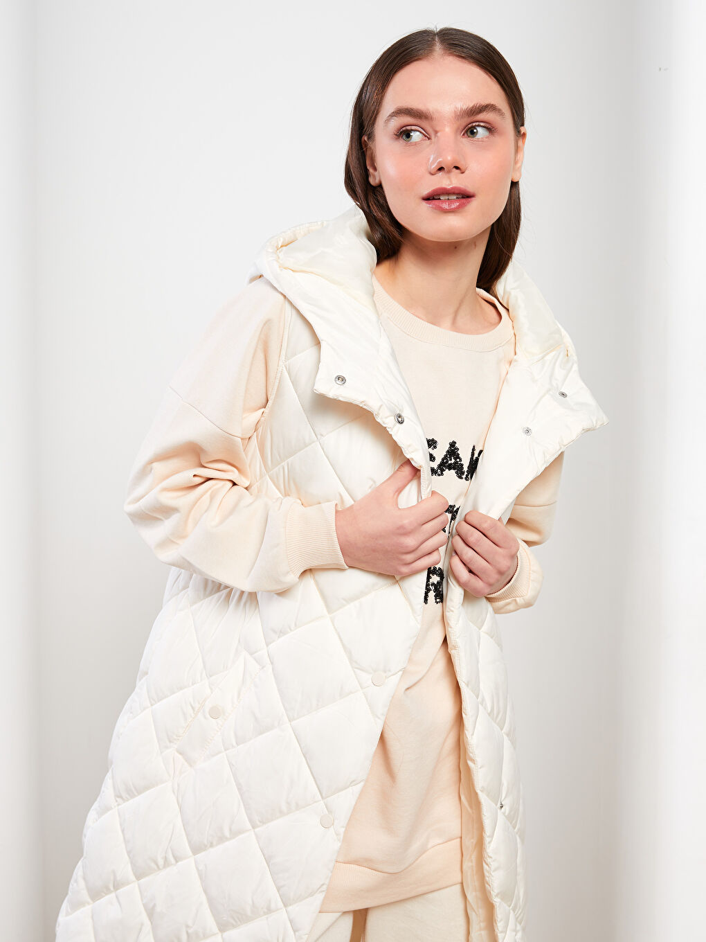 LCW Modest Doudoune sans manches matelassée à capuche pour Femmes -S32983Z8-FDH