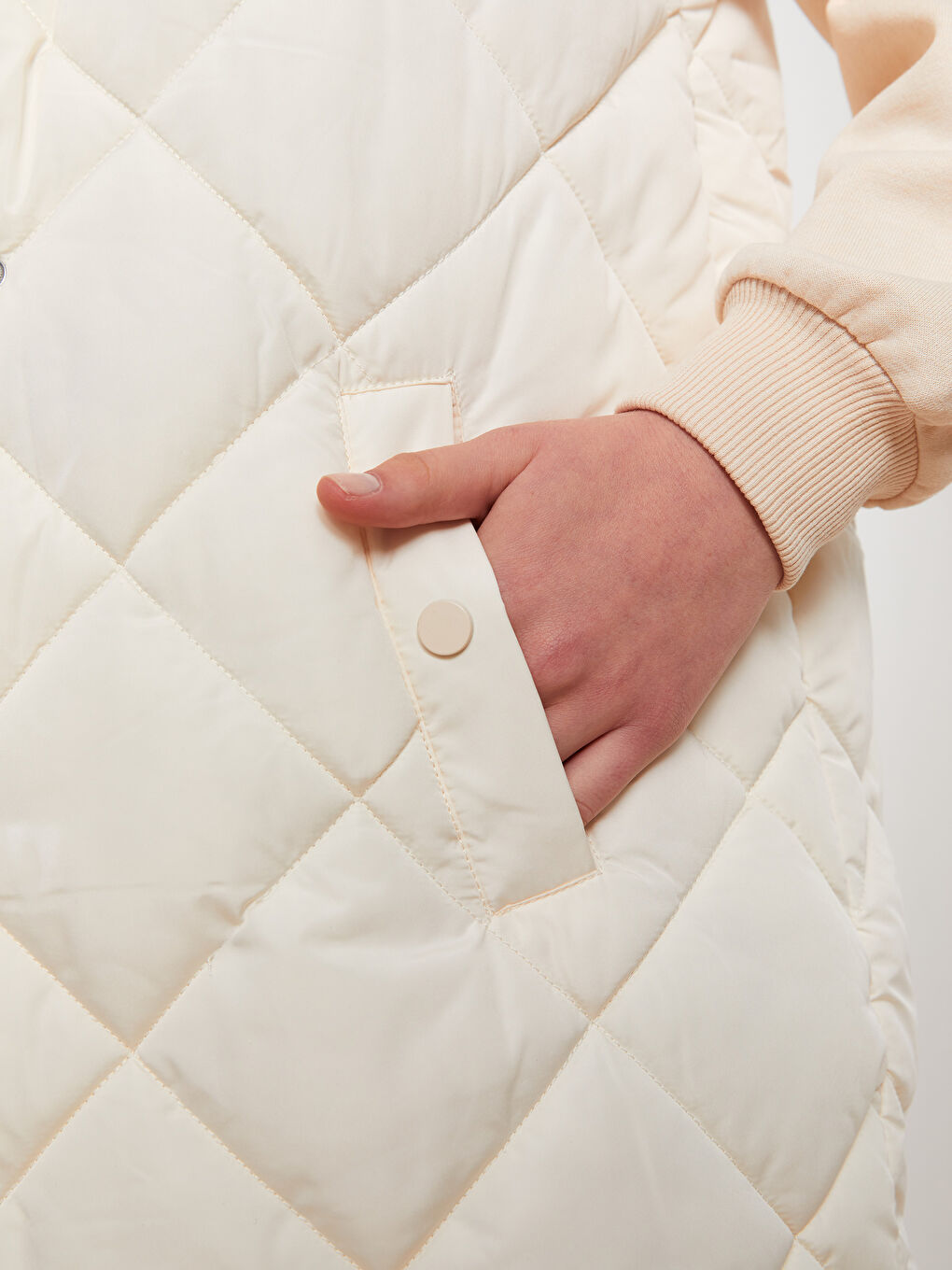 LCW Modest Doudoune sans manches matelassée à capuche pour Femmes -S32983Z8-FDH