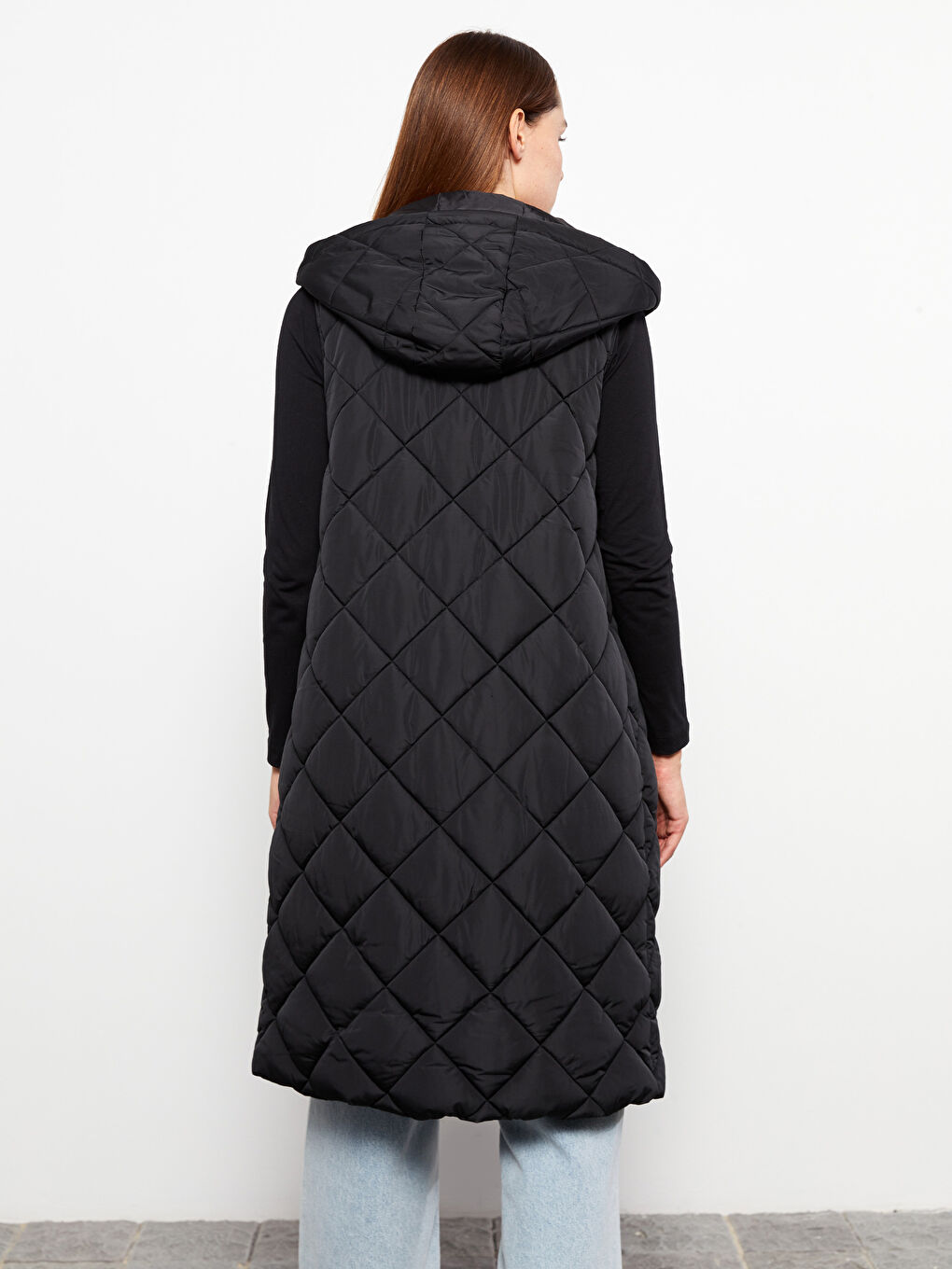 Hooded Quilted Women's Puffer Gilet-4