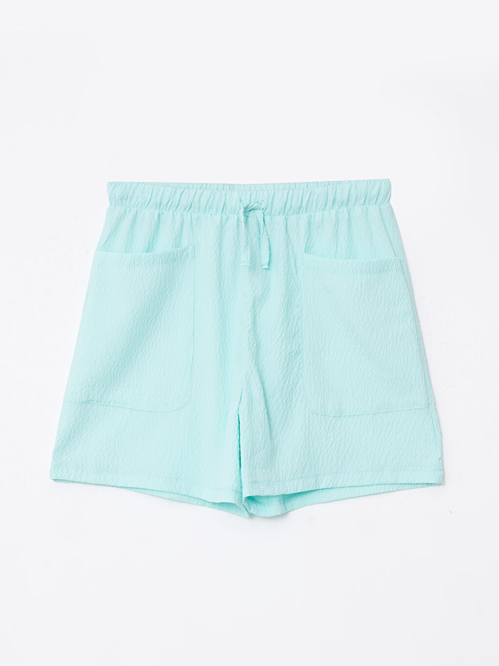 Turkuaz Beli Lastikli Basic Kız Çocuk Şort