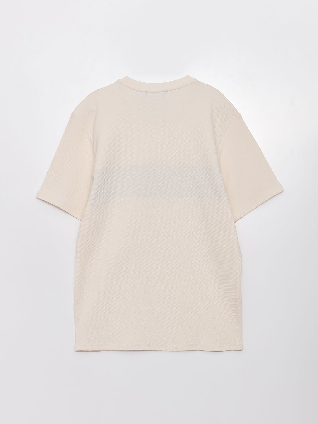 Ekru Bisiklet Yaka Kısa Kollu Renk Bloklu Erkek Tişört-6