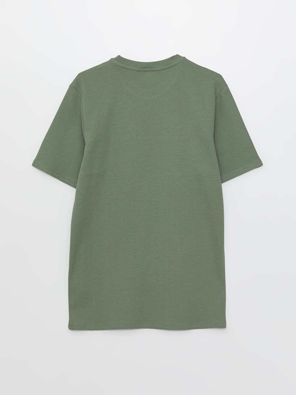 Yeşil Bisiklet Yaka Kısa Kollu Renk Bloklu Erkek Tişört-6