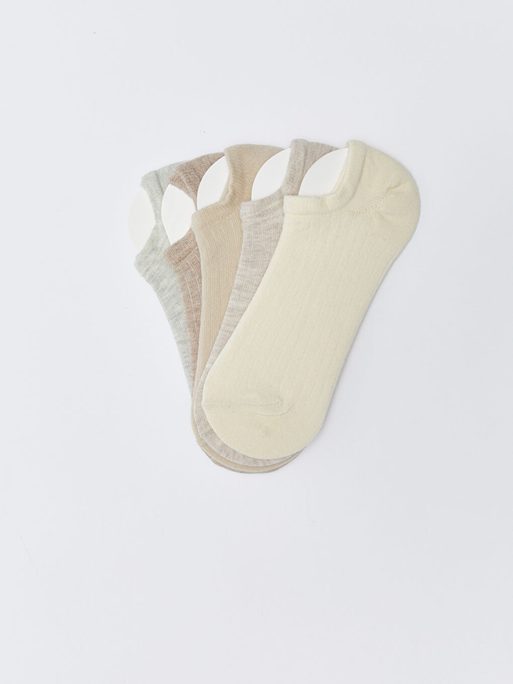 Kahverengi Kadın Düz Patik Çorap 5'li-1