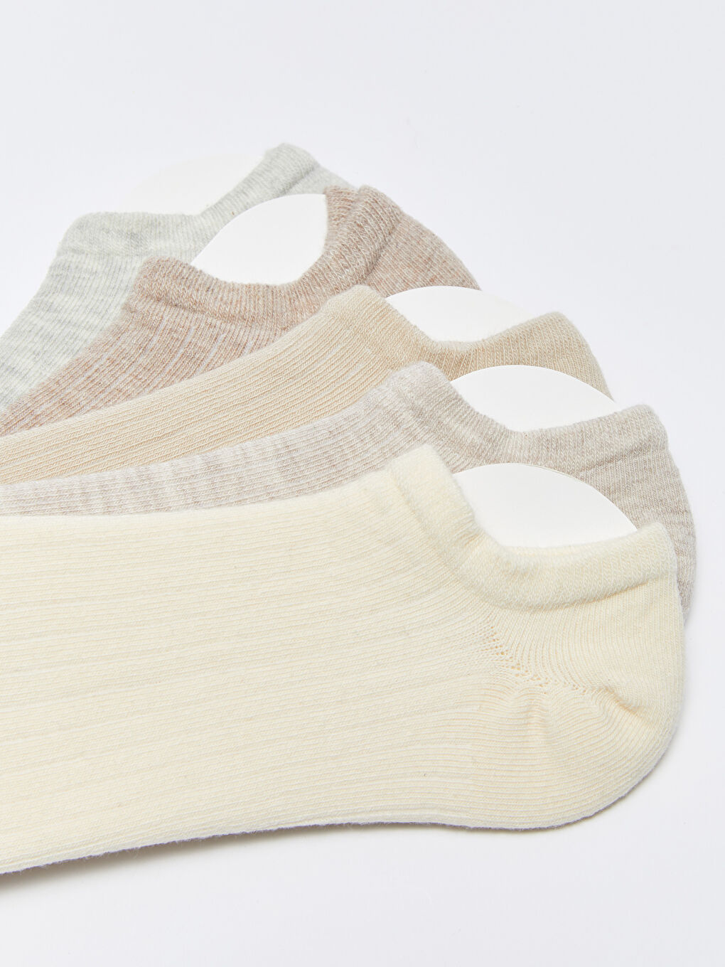 Kahverengi Kadın Düz Patik Çorap 5'li-2