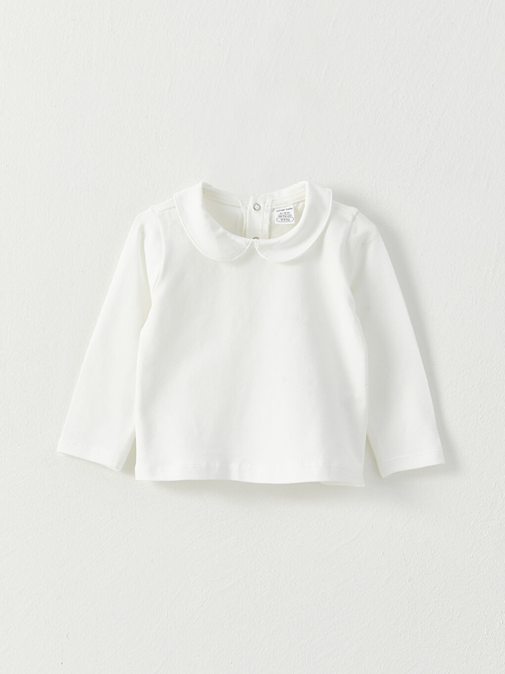 Pembe Bebe Yaka Uzun Kollu Kız Bebek Bluz ve Elbise 2'li Takım-1