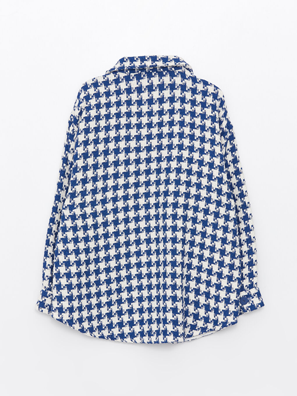 Patterned Long Sleeve Oversize Tweed Women's Shirt Jacket-6