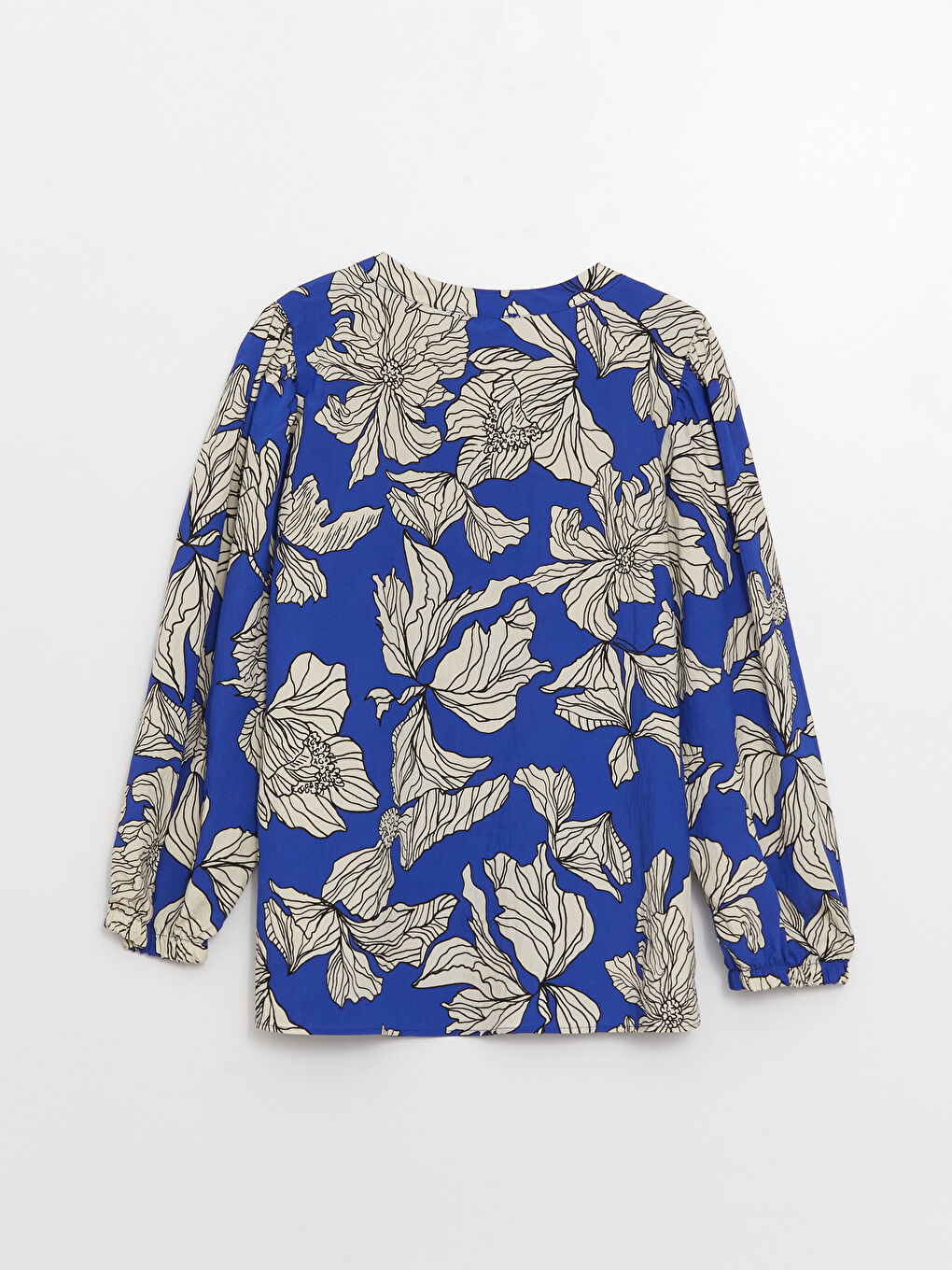 LCWAIKIKI Classic Women's Henley Neckline Patterned Long Sleeve Blouse -S33109Z8-F9C