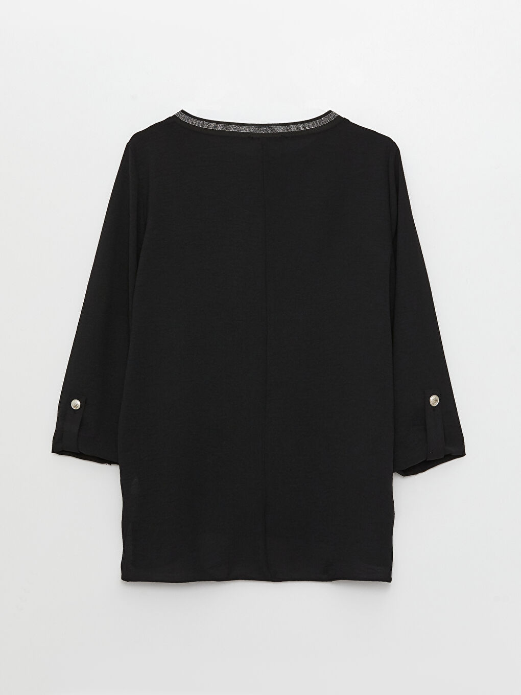 Women's Crew Neck Plain Blouse-6