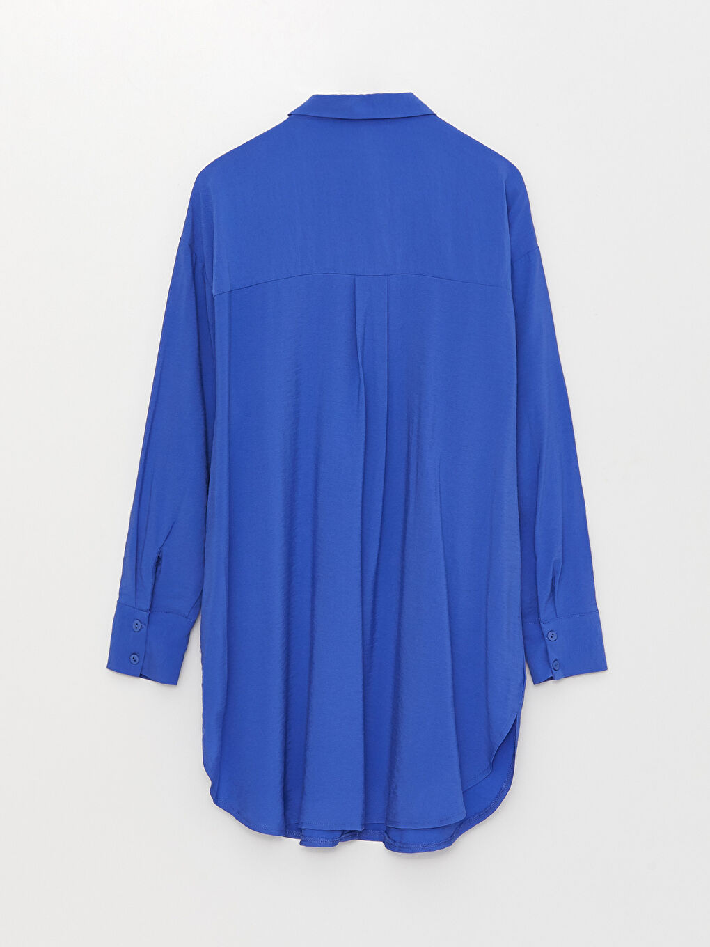 Однотонная рубашка-туника с длинным рукавом оверсайз для женщин-6