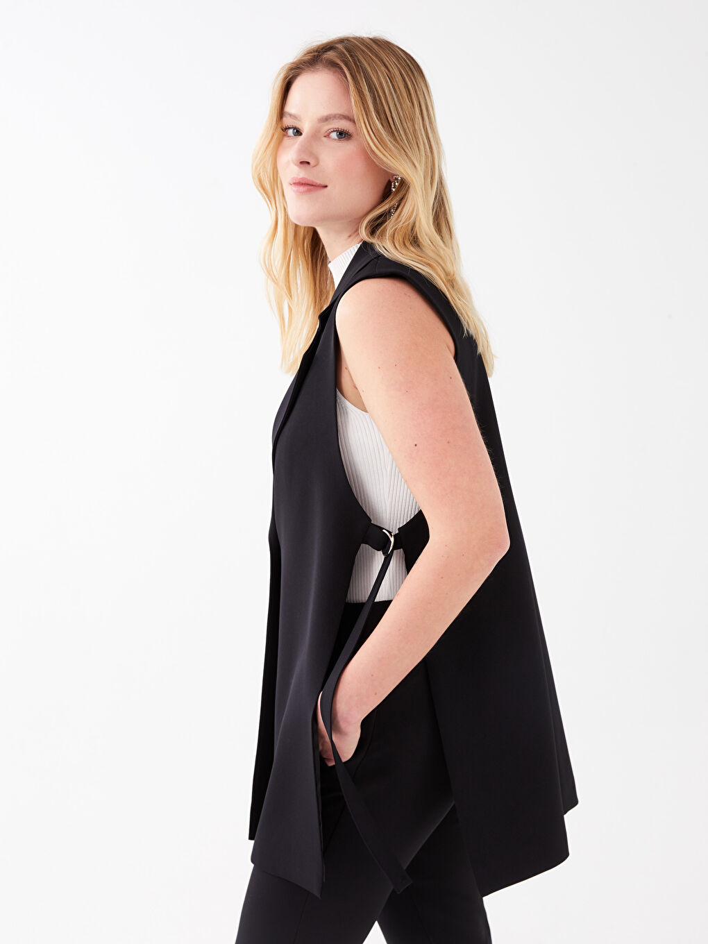 Women's Jacket Collar Plain Vest