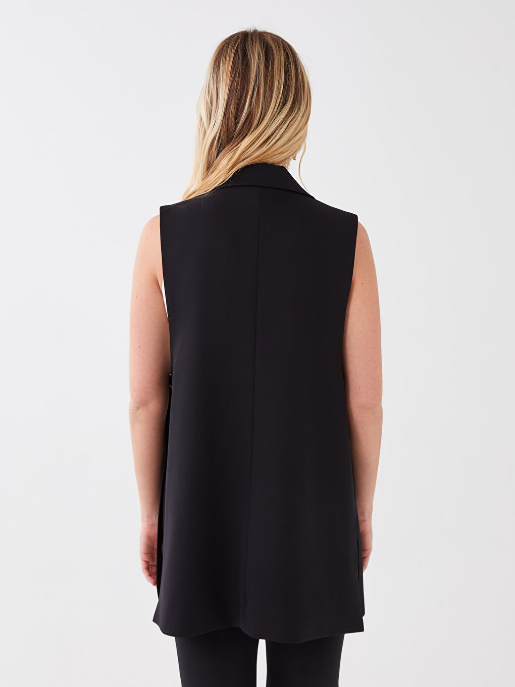 Women's Jacket Collar Plain Vest-4