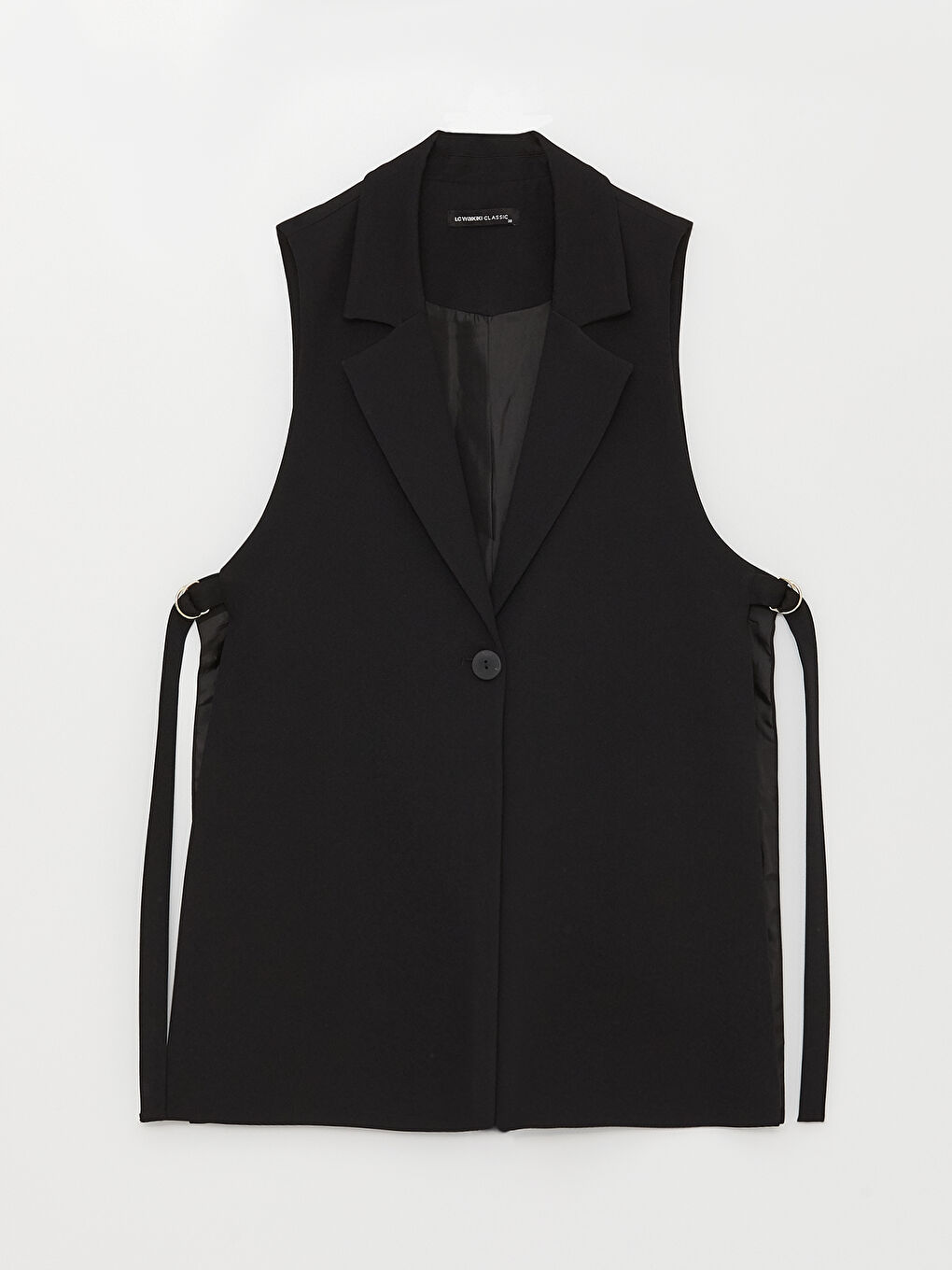 Women's Jacket Collar Plain Vest-5