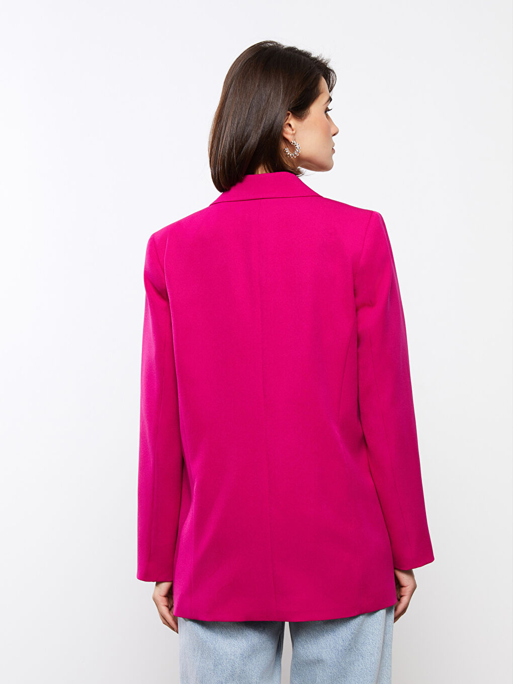 Front Button Closure Long Sleeve Women's Jacket-4