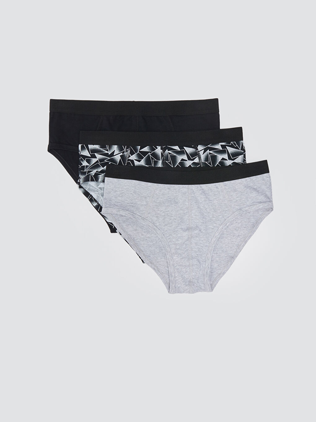 Siyah Standart Kalıp Pamuklu Esnek Erkek Slip Külot 3'lü