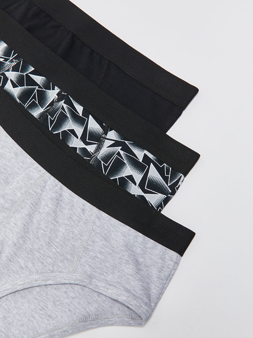 Siyah Standart Kalıp Pamuklu Esnek Erkek Slip Külot 3'lü-1