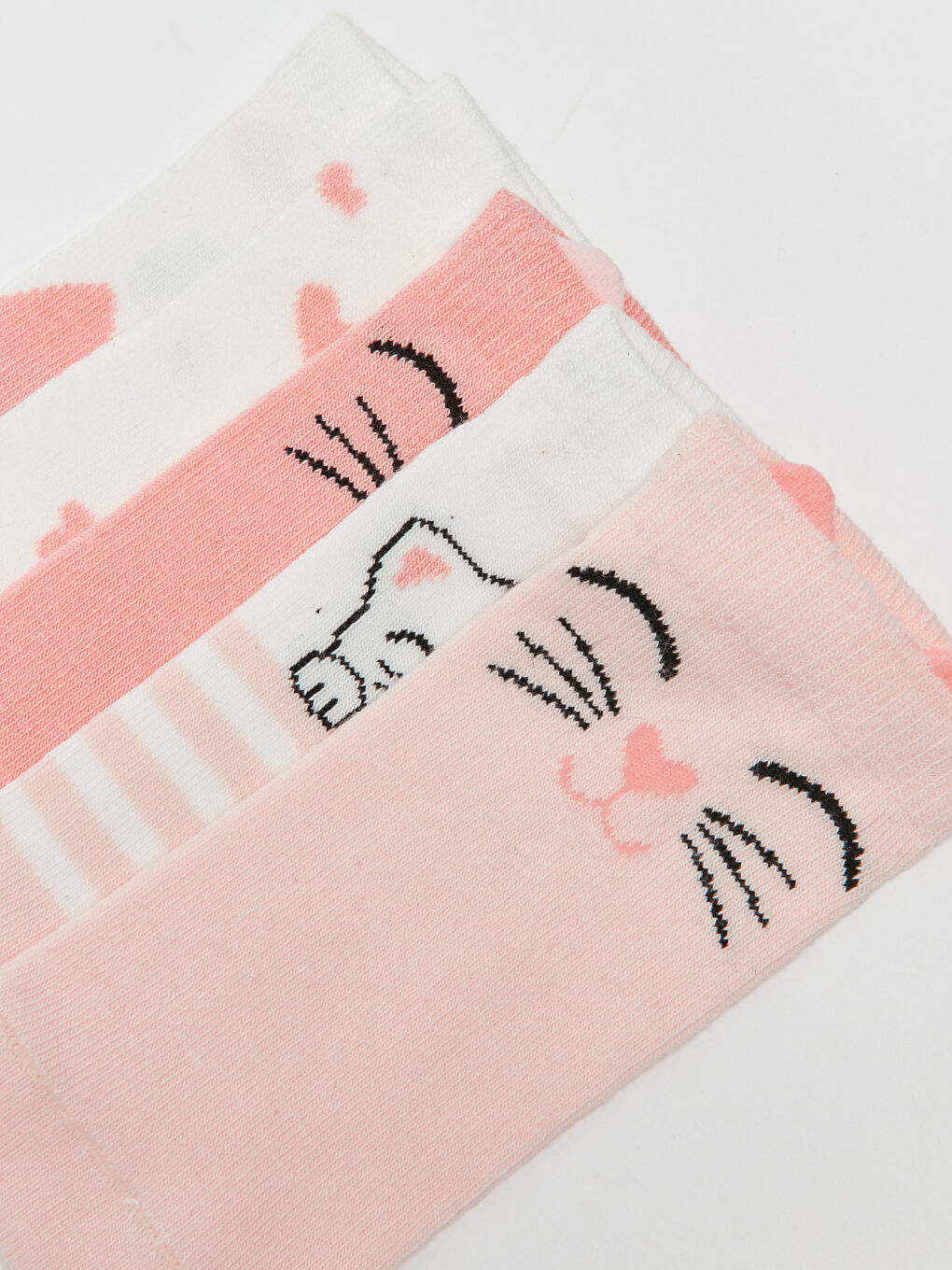 Patterned Girls' Trainer Socks 5 Pack-3