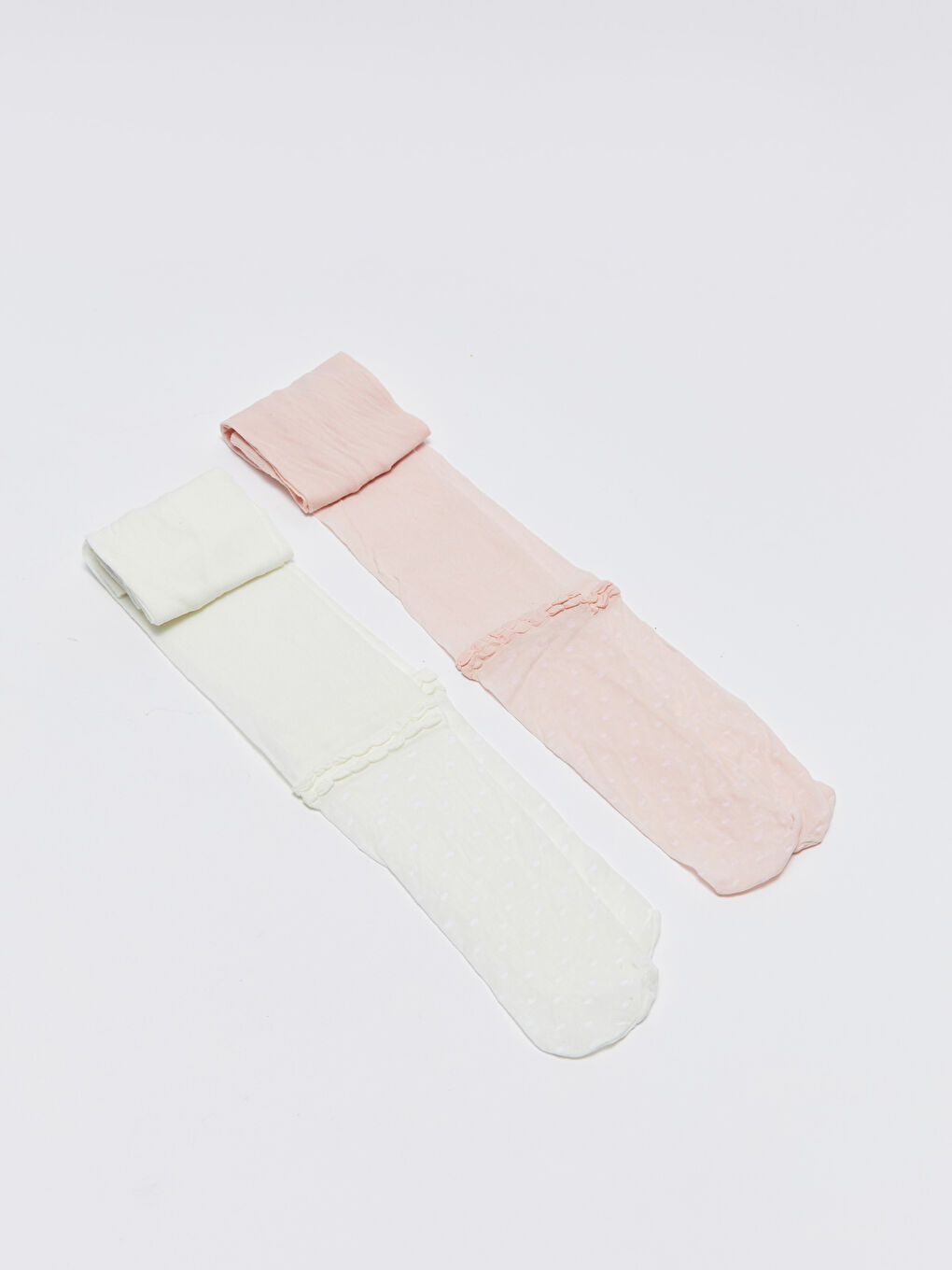 Patterned Girls' Thin Tights 2 Pack-4