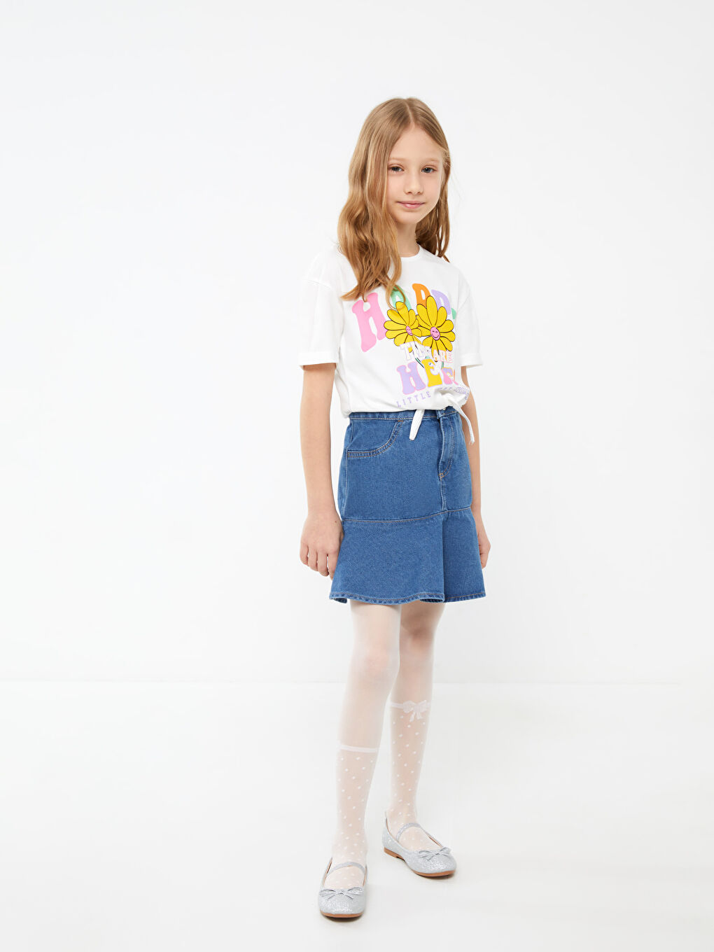 Patterned Girls' Thin Tights -S33182Z4-EEW