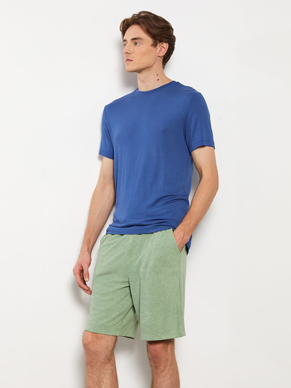 Slim Fit Binding Detail Men's Shorts -S33185Z8-GKD