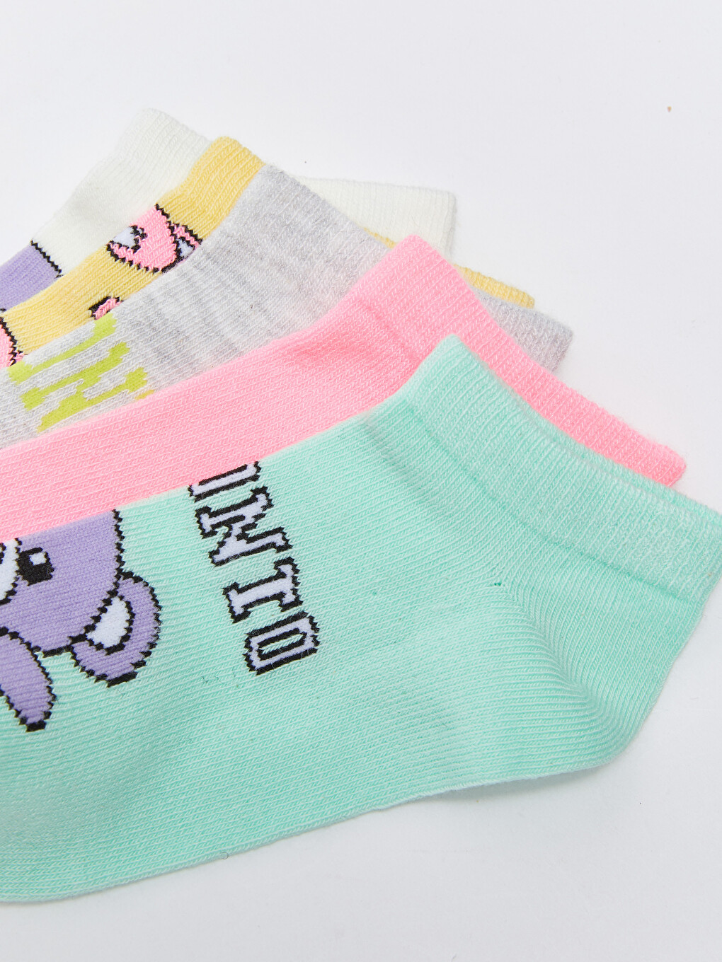 Patterned Girls' Trainer Socks 5 Pack-2