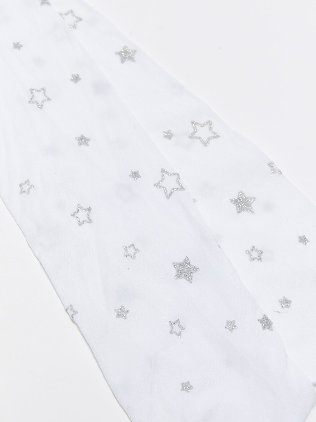 Beyaz Desenli Kız Çocuk İnce Külotlu Çorap-1