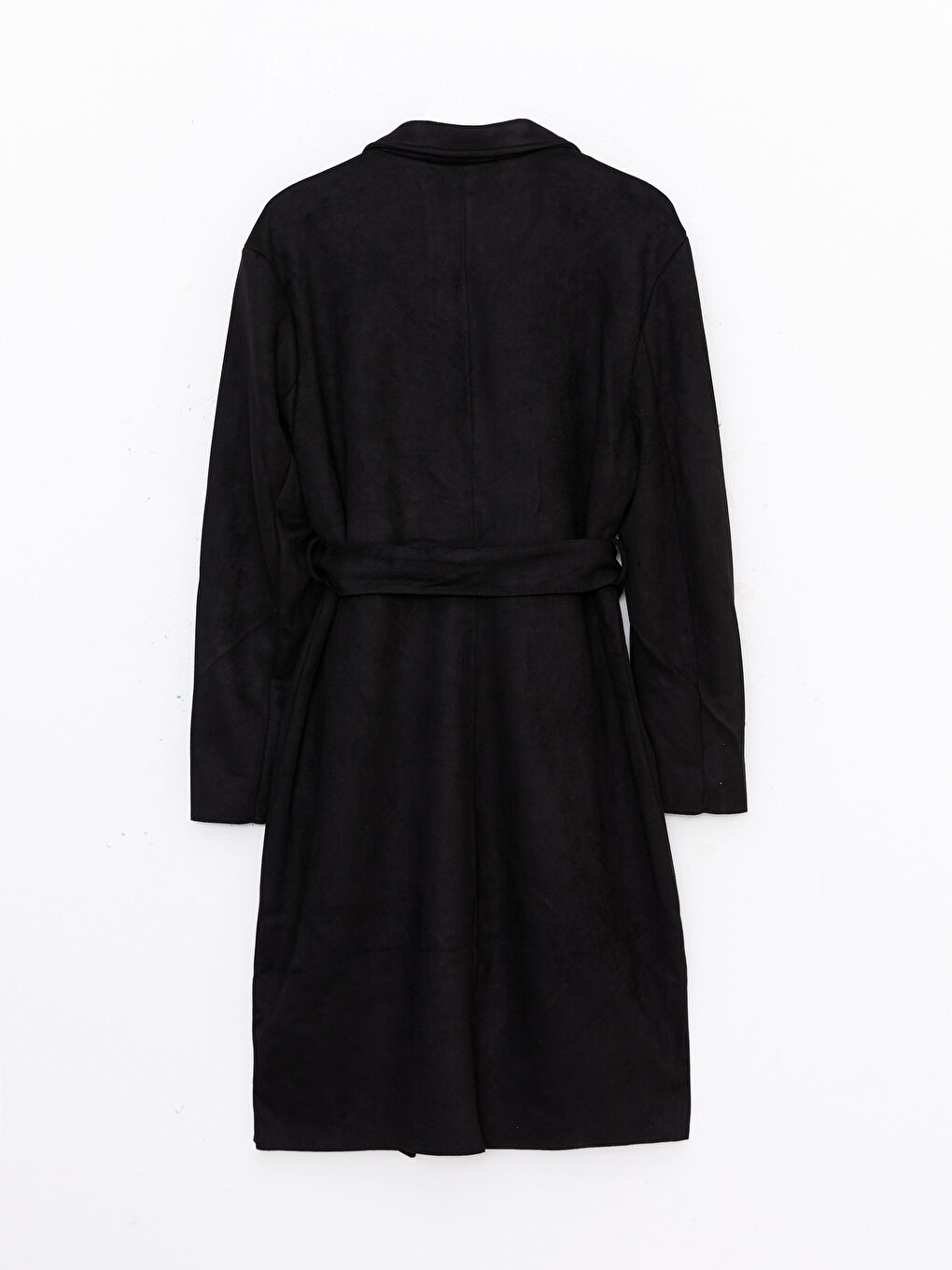 Воротник куртки Прямой Длинный рукав Искусственная замша Женский Тренчкот-6