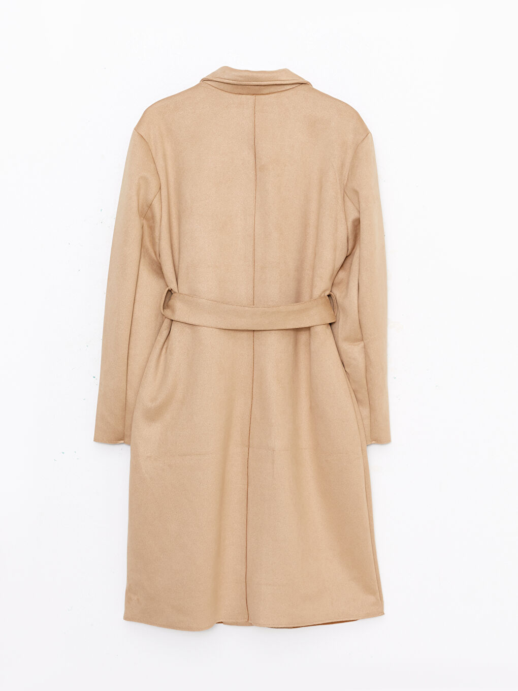 Jacket Collar Straight Long Sleeve Suede Look Women's Trench Coat -S33205Z8-SS0