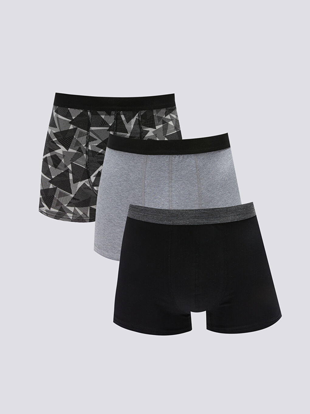 LC WAIKIKI Siyah Standart Kalıp Pamuklu Esnek Erkek Boxer 3'lü