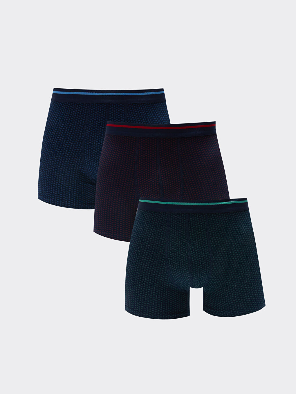 Lacivert Standart Kalıp Pamuklu Esnek Erkek Boxer 3'lü