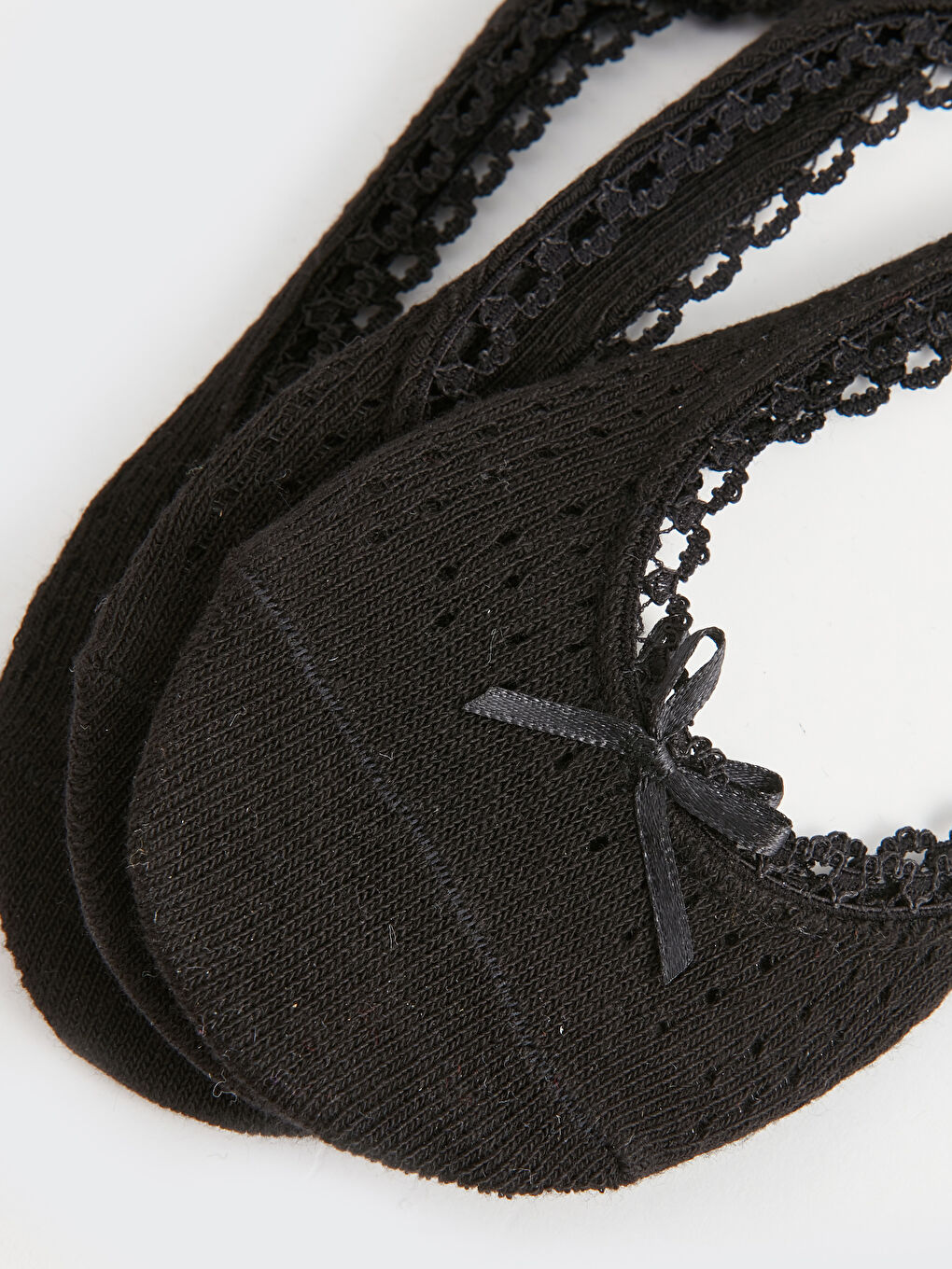 Siyah Fiyonk Detaylı Kadın Babet Çorap-2